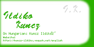 ildiko kuncz business card